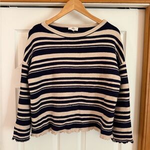 Entro Black and Cream Striped Sweater